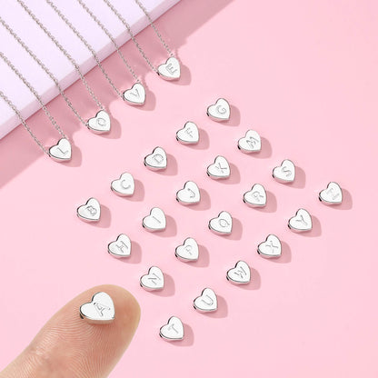 M MOOHAM Heart Initial Necklace Gifts for Girls Women, S925 Sterling Silver Tiny Letter Necklace Birthday Gift for Kids Teen Girl Jewelry