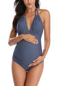 EastElegant Maternity Swimsuits One Piece V-Neck Pregnancy Swimwear Halter Maternity Bikini