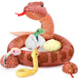 MorisMos Snake Stuffed Animals Plush Toy 120 Inch Giant Snake Plush with Babies Stuffed Snake Toys for Kids Plush Party Decorations Favors Prank Props, 4 Snake Babies, 3 Snake Eggs