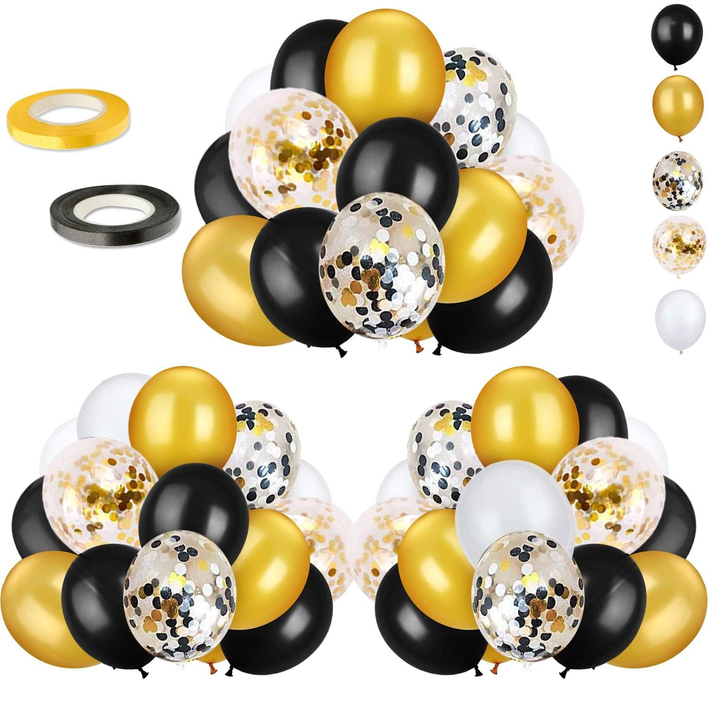 OuMuaMua 62Pcs Pink Gold Confetti Latex Balloons Kit, 12 Inch Pink White Gold Helium Balloons Party Supplies for Confession Proposal Wedding Girl Birthday Baby Shower Party Decoration