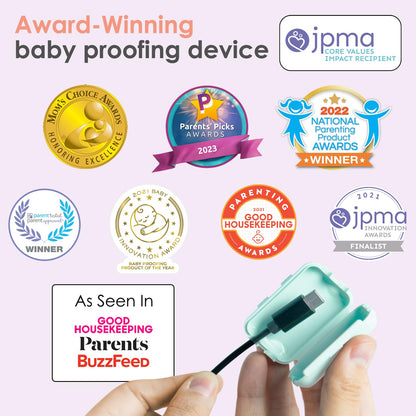 Geddy´s Mom Watch Your Mouth USB Charger Protector Award-Winning Baby Proof Cord Protector| BPA & Phthalate-Free Charger Protector | Electrical Safety Baby Products (3-Pack, White)