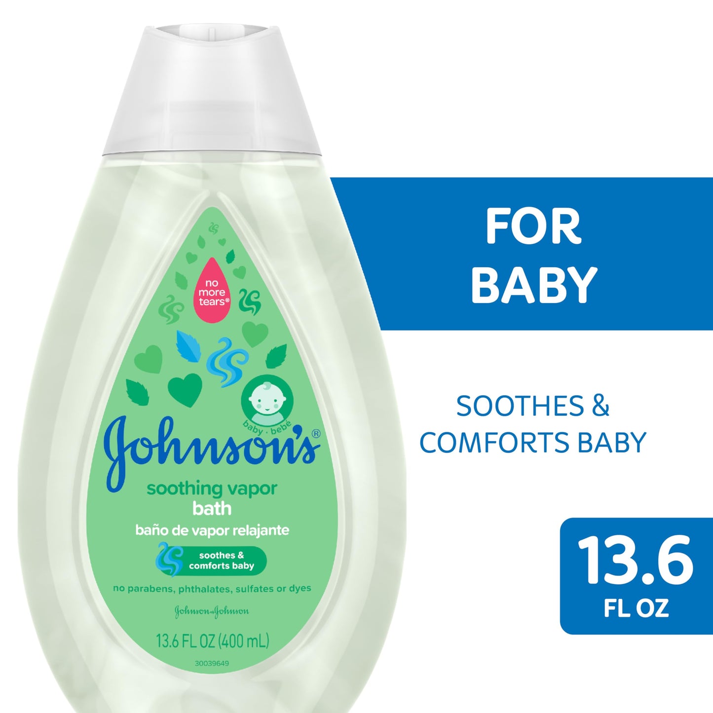 Johnson’s Baby Vapor Bath with Soothing Aromas to Relax Babies Tear-Free & Hypoallergenic, 13.6 Fluid Ounce