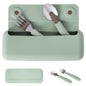 ASOMIC 316 Stainless Steel Utensils Set with Silicone Handle & Travel Case for Toddlers & Kids, Children Spoon, Fork & Case for Daycare, Preschool, School & Baby Meals – BPA-Free, Dishwasher Safe