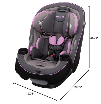 Safety 1st Grow and Go All-in-One Slim Convertible Car Seat, Rear Facing, 5-40 lbs, Forward Facing (30–65 lbs), High Back Booster Seat 40-100 pounds, Dunes Edge