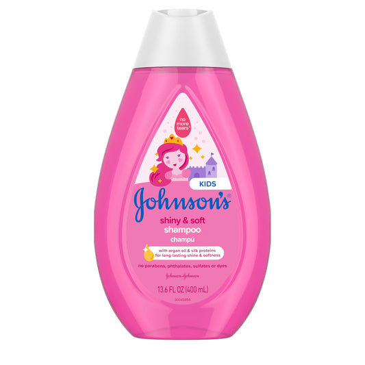 Johnson's Kids Shiny & Soft Hair Conditioning Spray with Argan Oil & Silk Proteins, Tear-Free Conditioning Spray for Shine & Softness, Gentle for Toddler Haircare, 10 fl. oz