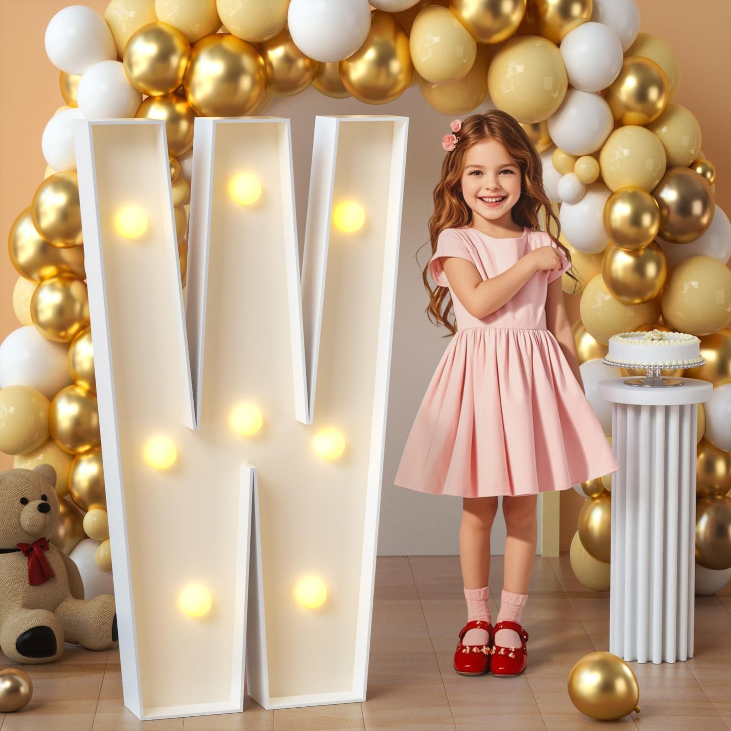 imprsv Marquee Light Up Letters, 3FT Mosaic Letters with Light for Baby Shower Graduation Party Decor, Large A for Engagement Wedding Party Decorations (Need to Assemble)