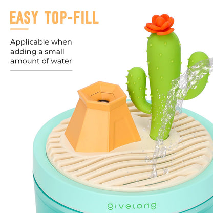 Cute Flower Mini Humidifier, 260ml Gardenia Desktop Humidifiers for Bedroom, Portable Small Cool Mist Humidification for Home, Baby Nursery, Office & Indoor Plants, USB Powered (Pink)
