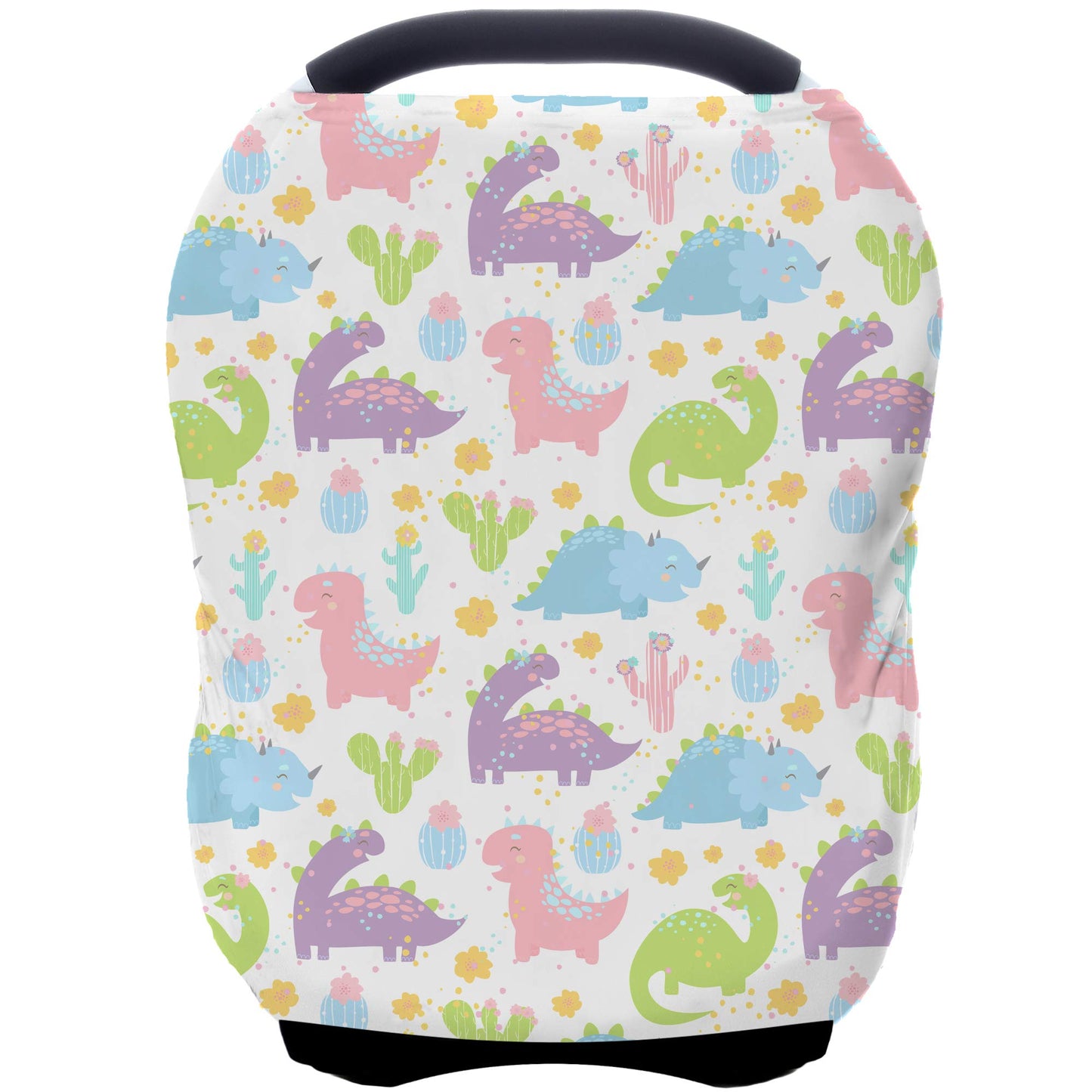 Car Seat Covers Canopy Cover - Multi-use Cover Carseat Canopy, Breathable Breastfeeding Cover, Car Seat Covers for Bbies, Boys & Girls Shower Gifts (Dark Blue Dinosaur)