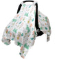 Muslin Baby Car Seat Cover, Breathable Infant Car Seat Cover Lightweight Carseat Canopy Covers for Babies, Universal Fit Stroller Cover for Summer Spring/Hot Days/Warm Weather
