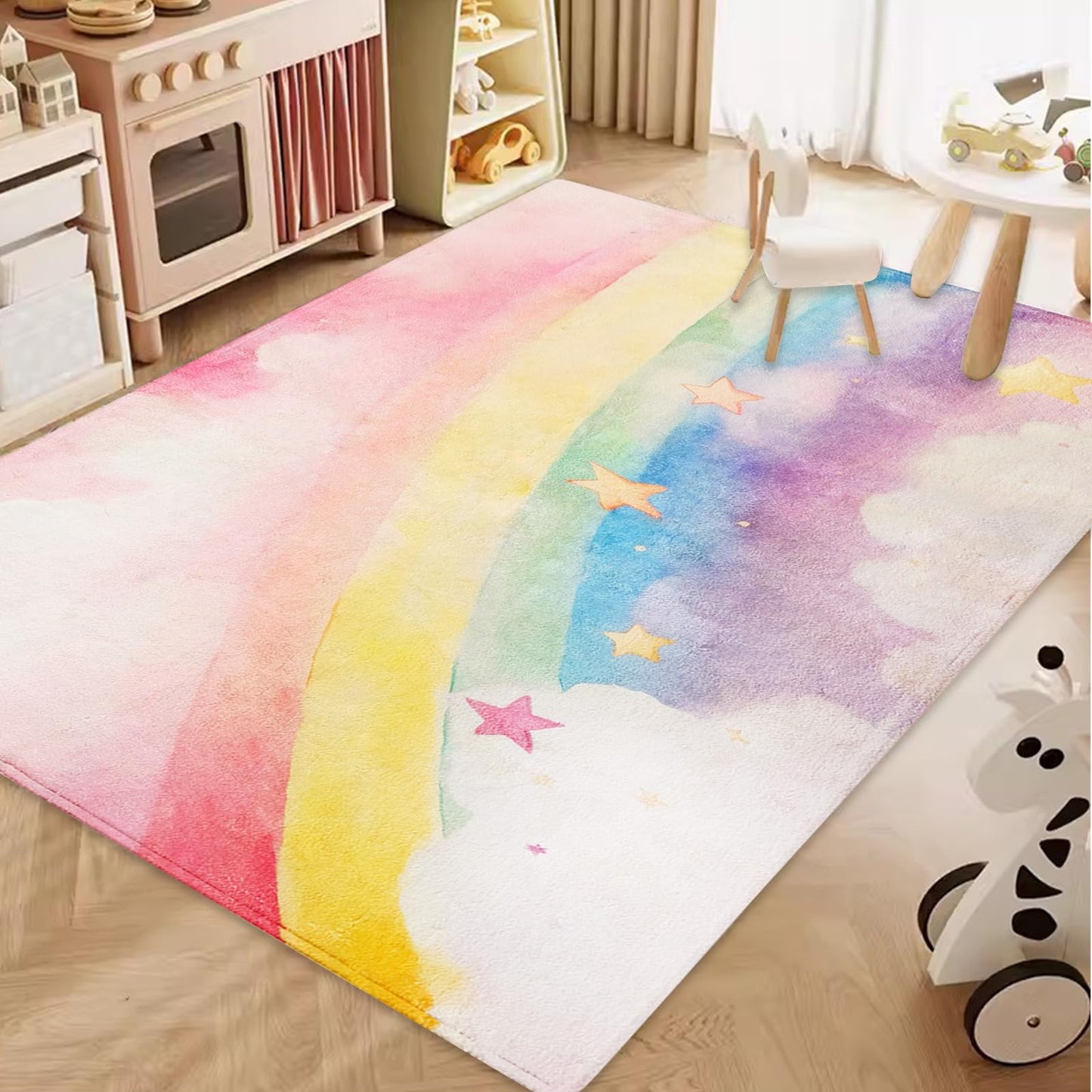 ABREEZE Kids Rug Play Mat Ultra Soft Rugs for Bedroom, 3.3'x5' Non Slip Cartoon Children Nursery Rug Area Rug Kids Carpet for Bedroom Decor Playroom Living Room