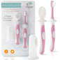 Cherish Baby Care Baby Toothbrush & Toddler Toothbrush Set (0-2 Years) - BPA-Free & Safety-Tested, 2023 Award Winner, Food-Grade Silicone (Teal)