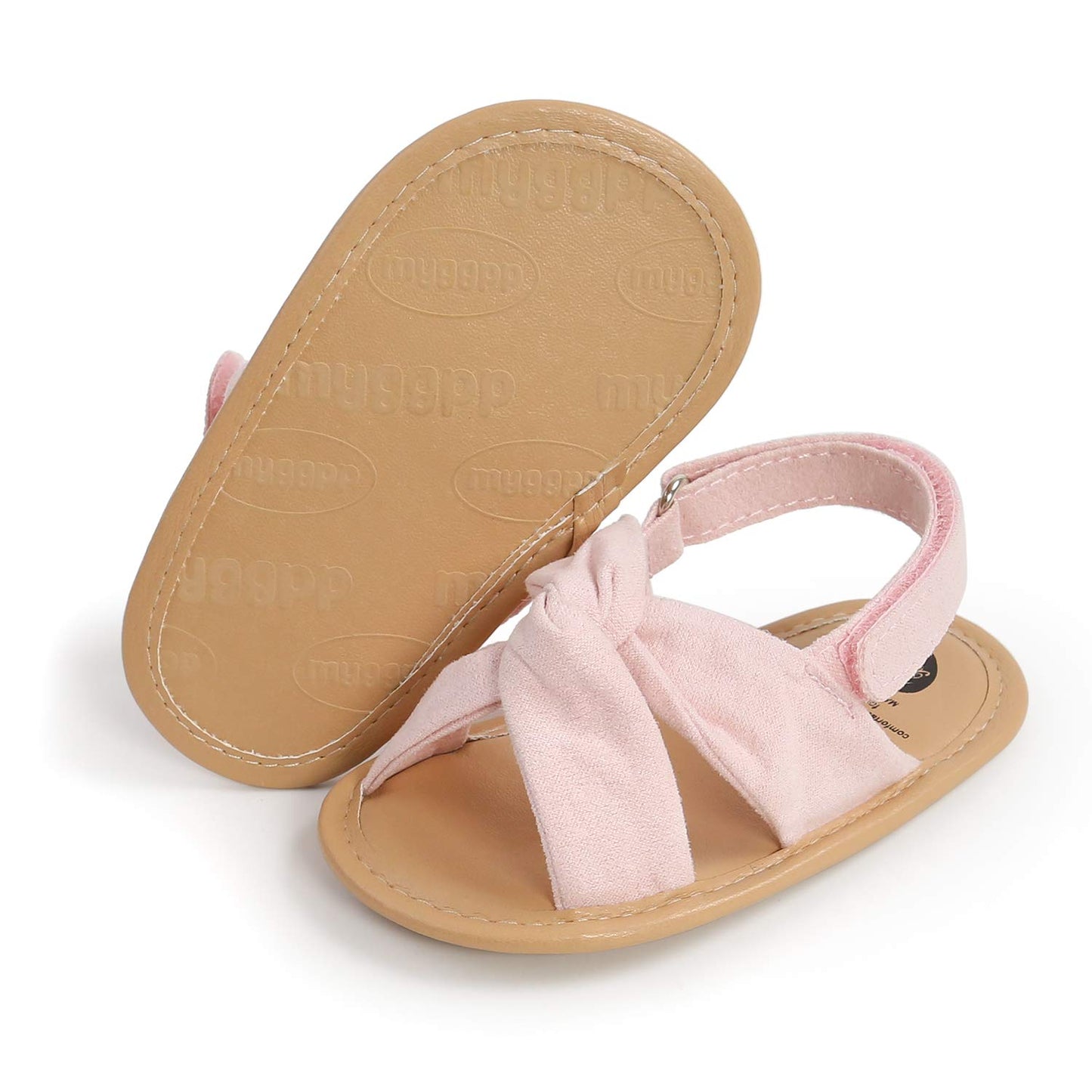 SOFMUO Baby Girls Sandals Premium Soft Sole Infant Indoor Flat Newborn Slippers Lightweight Comfort Toddler Summer Princess Dress Shoes