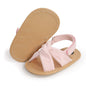 SOFMUO Baby Girls Sandals Premium Soft Sole Infant Indoor Flat Newborn Slippers Lightweight Comfort Toddler Summer Princess Dress Shoes