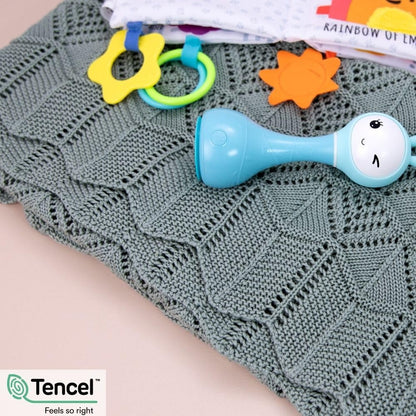 Hypoallergenic Baby Blanket - 30x40 Inches White, Oeko-TEX® Certified, Thermal-Regulating, Neutral Silky Soft Knit for Girls & Boys - Swaddle, Toddler, or Receiving Blanket