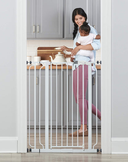 Regalo Easy Step 38.5-Inch Wide Walk Thru Baby Gate, Includes 6-Inch Extension Kit, Pressure Mount Kit, Wall Cups