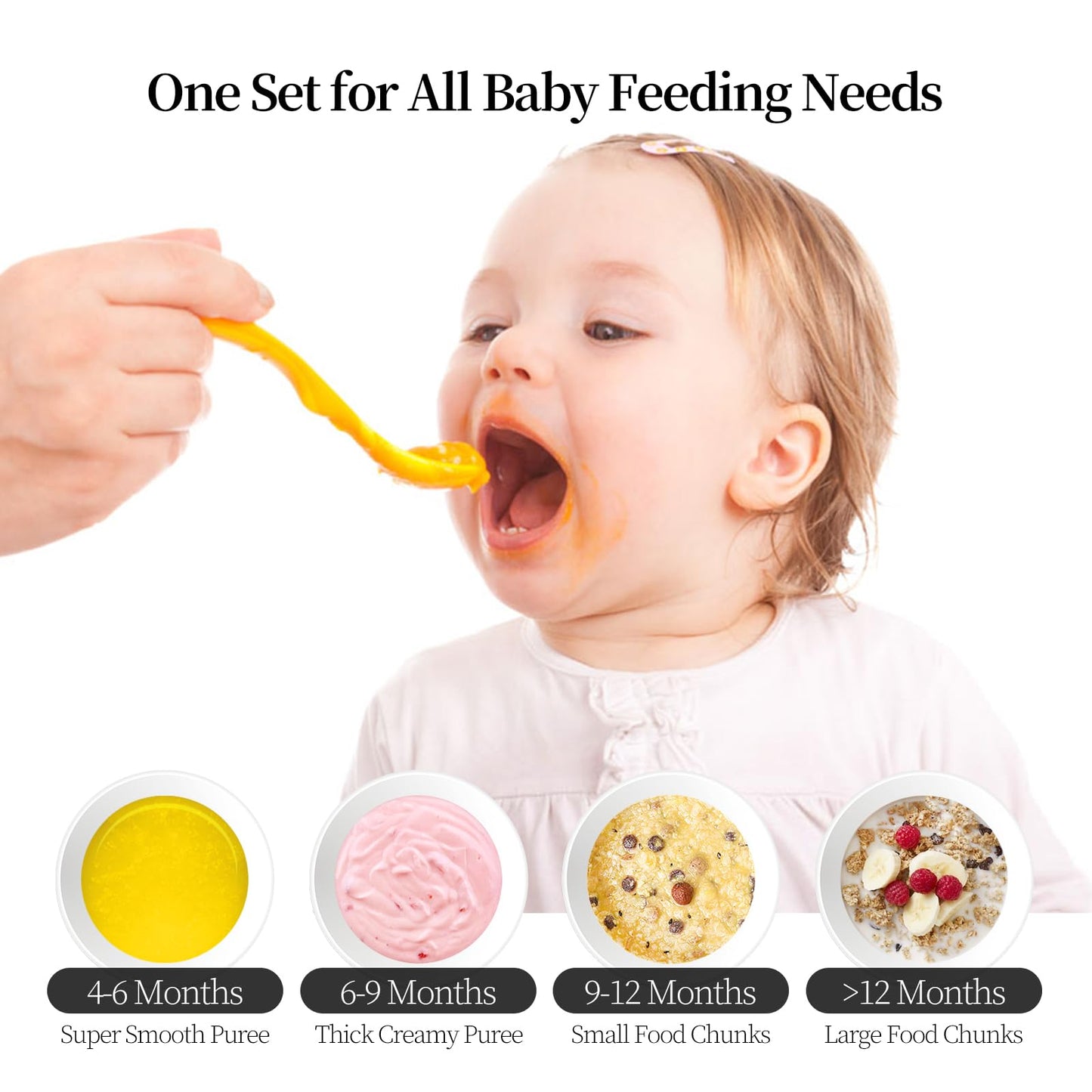Baby Food Maker Mini Cute and Small Food Processor Puree Blender Grinder Chopper 300ml Cup Glass Bowl with 8 Blade Electric (Spaceman-Blue)