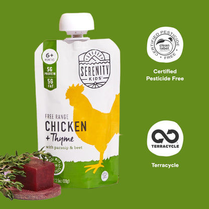 Serenity Kids 7+ Months World Explorers Baby Food Pouches Puree Made With Ethically Sourced Meats & Organic Veggies | 3.5 Ounce BPA-Free Pouch | Beef Chimichurri | 6 Count