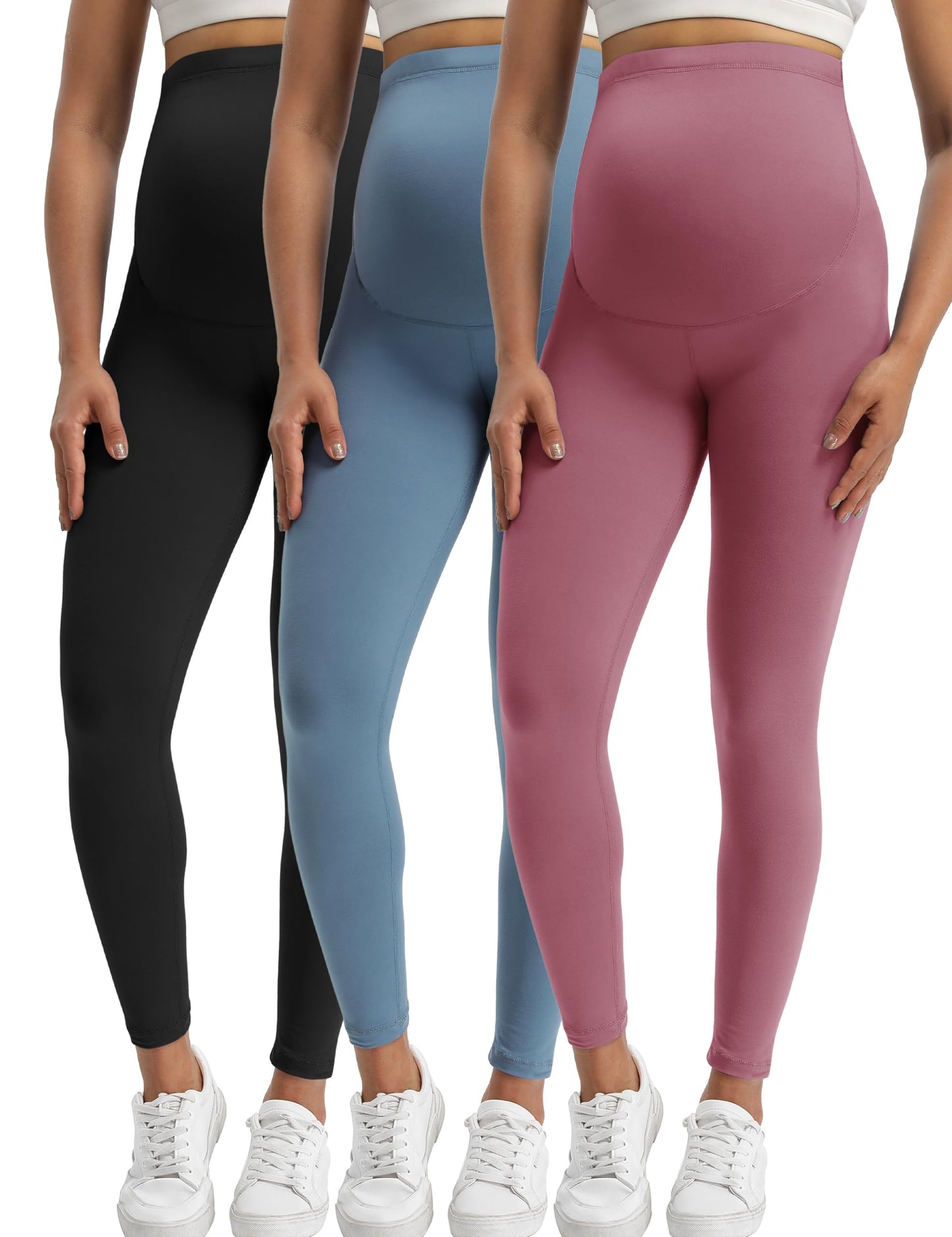 Buttergene Women's Maternity Leggings over the Belly Pregnancy Active Wear Workout Yoga Tights Pants