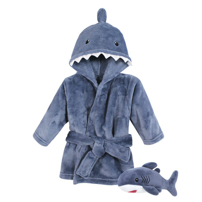 Hudson Baby Unisex Baby Plush Bathrobe and Toy Set
