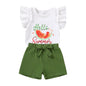 YOUNGER TREE Toddler Baby Girls Clothes Sunflower T-shirt + Bowknot Shorts with Cute Summer Girl Clothes Set