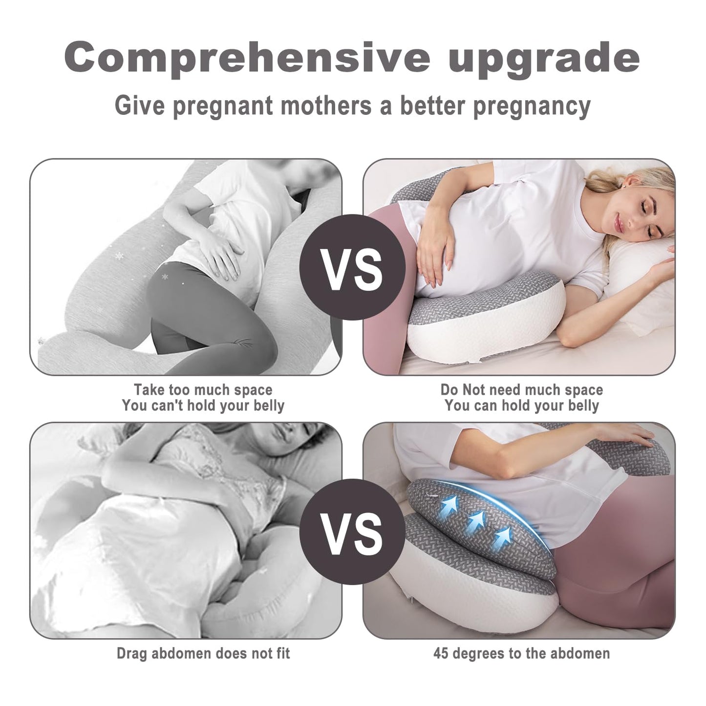 Chilling Home Pregnancy Pillow, Maternity Pillow for Pregnant Women, Pregnancy Pillows for Sleeping Portable, Pregnancy Wedge Pillow, Body Pillow Support for Back, Belly, Waist, Pink
