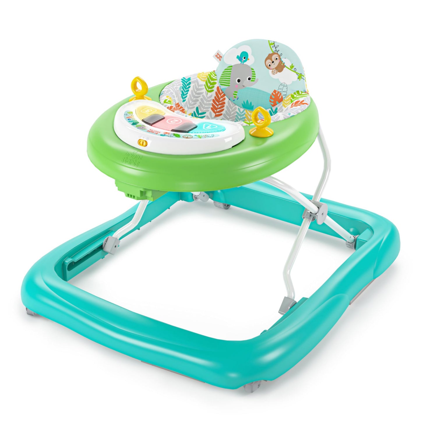 Bright Starts JuneBerry Walk-A-Bout Baby Walker and Entertainer, Removeable Floor Toy, with Easy Fold Frame for Storage, Ages 6 Months +