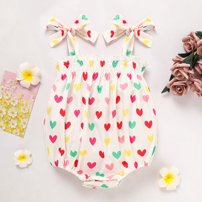 Baby Girl Summer Clothes Newborn Girl Outfits Cute Strap Baby Girl Romper Jumpsuit Infant Floral One Piece Bodysuit