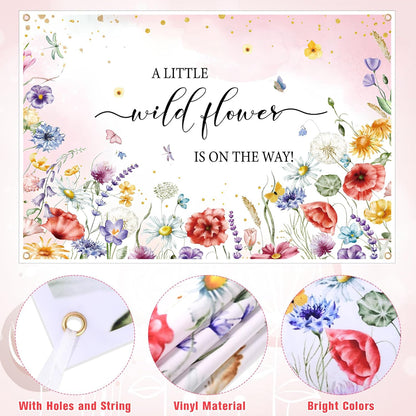 Wildflower Baby Shower Decorations for Girl, Balloon Boxes with Letters, Daisy Balloon Arch, Backdrop, Foil Balloon, Floral Birthday Party Girl Baby Shower Decorations