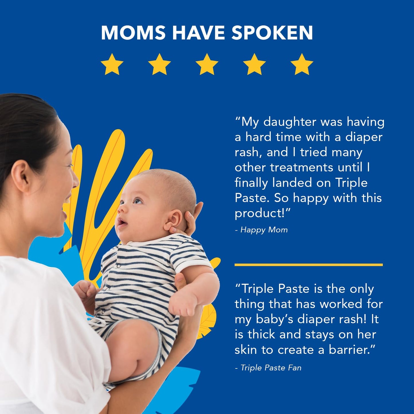 Triple Paste Diaper Rash Cream for Baby - 16 Oz Tub - Zinc Oxide Ointment Treats, Soothes and Prevents Diaper Rash - Pediatrician-Recommended Hypoallergenic Formula with Soothing Botanicals