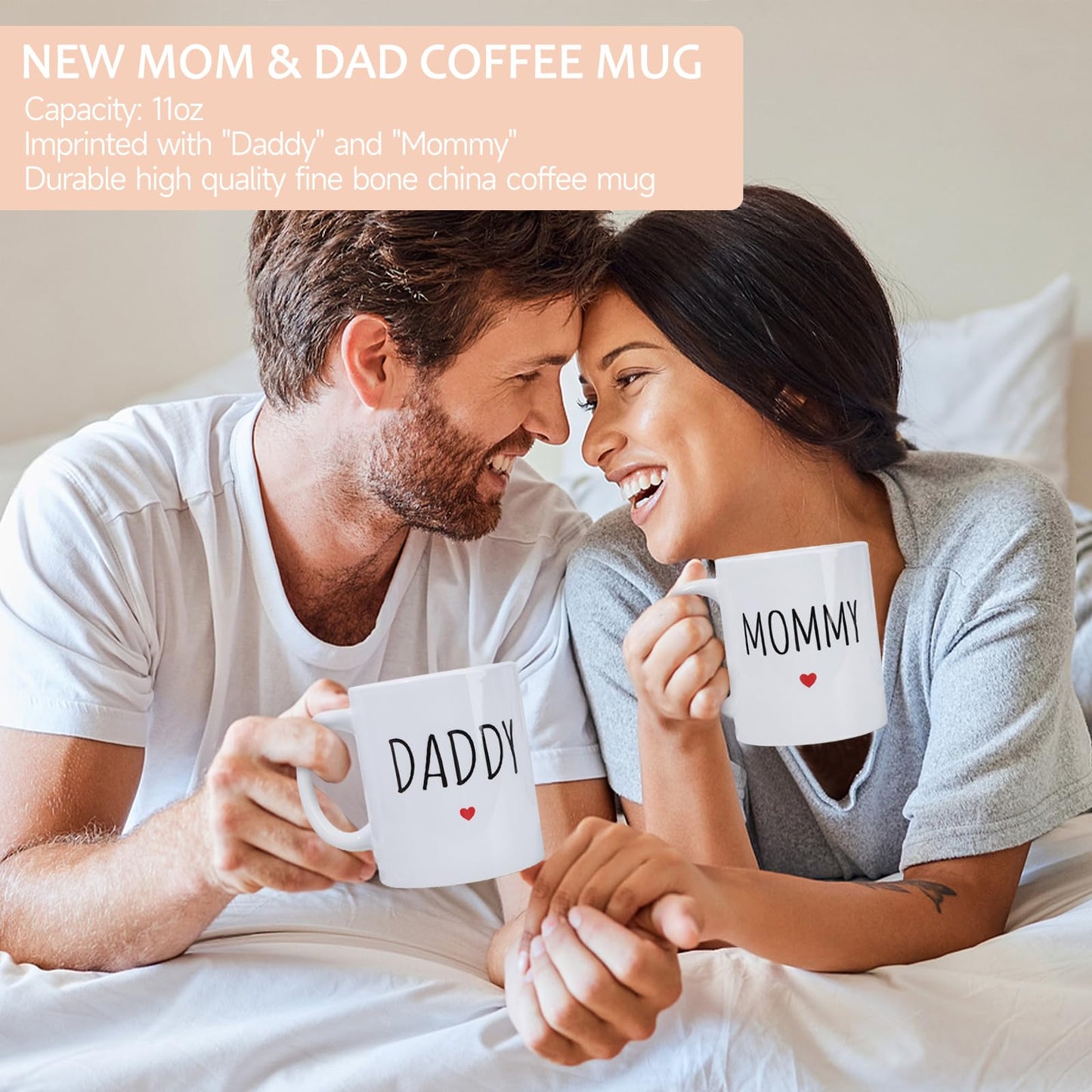 New Mom Gifts for Women, 9pcs Pregnancy Gifts for Expecting Mom, Cute Baby Gifts New Parents Gifts for Couples with Mom and Dad Mugs for Gender Reveal, Baby Shower, First Time Mom Gifts (Blue Gray)