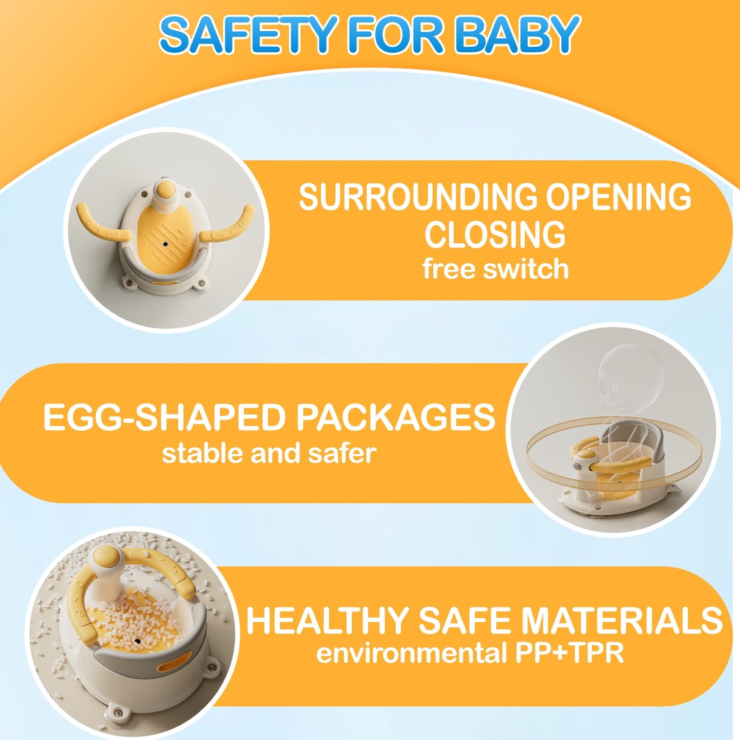 Baby Bath Seat for Babies 6 Months & up, Non-Slip Toddler Bath Seat for Baby & Newborn, Sit Up Bath Seat for Baby,Grey
