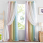 NICETOWN Nursery Curtains for Kids, Farmhouse Blackout Curtain Panels for Bedroom, Double Layer Star Hollow-Out Grommet Aesthetic Living Room Toddler Window Curtains, 2 Pcs, W52 x L84, Biscotti Beige