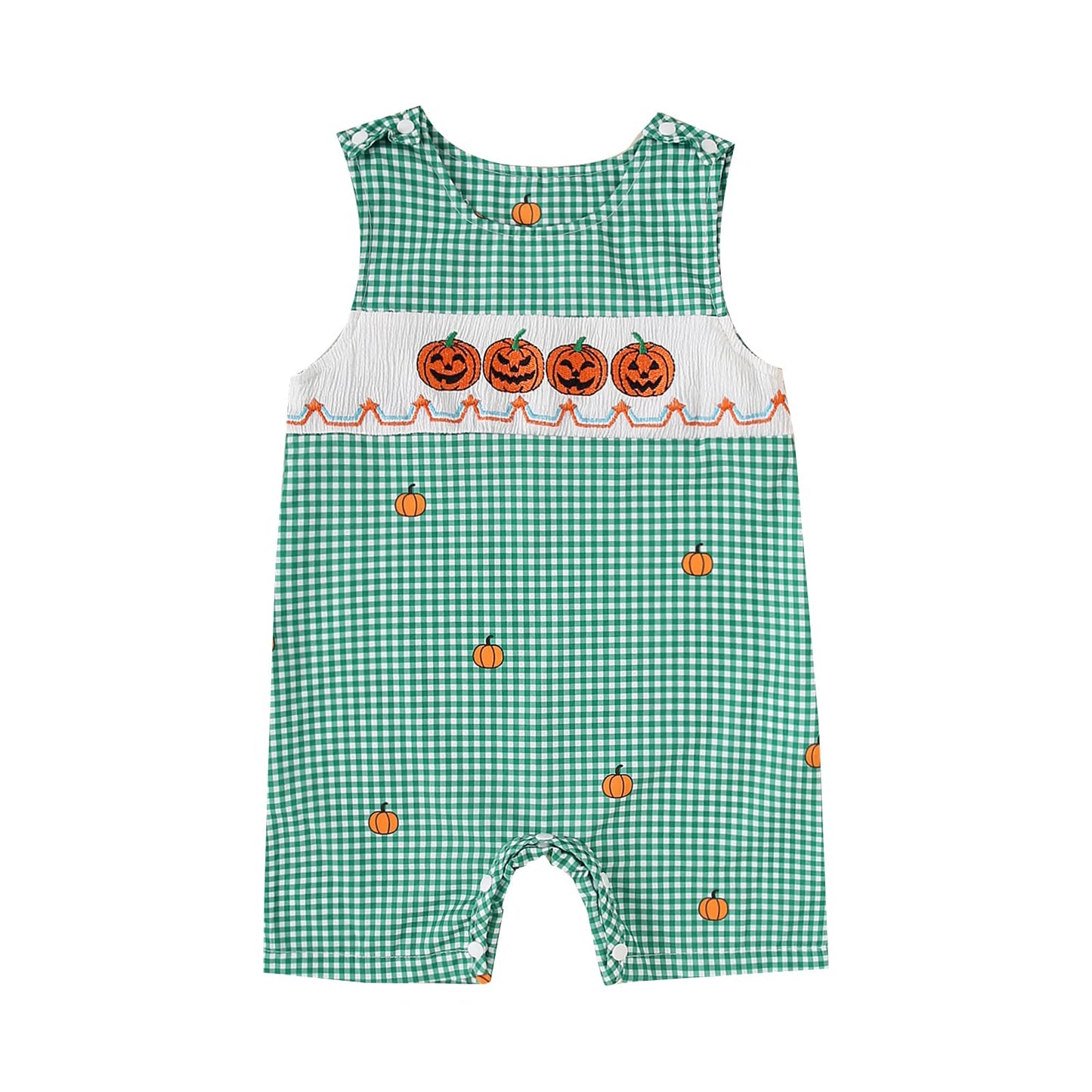 Baby Boy Summer Clothes Sleeveless Embroidery Dinosaur Striped Retro Romper Jumpsuit Smocked Shortall