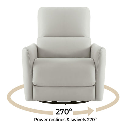 CHITA Power Recliner Chair Swivel Glider, FSC Certified Upholstered Living Room Nursery Reclining Sofa Chair with Lumbar Support, Linen