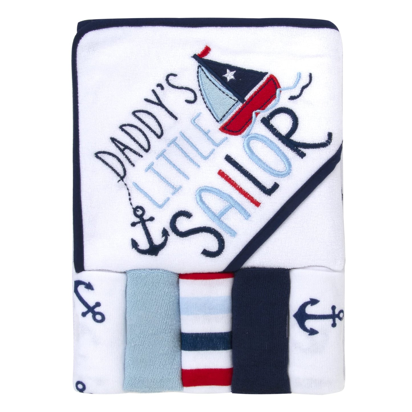 Baby Hooded Towel and Washcloth Set for Infants, Boys and Girls 6-12 Months (Mommy's Mermaid)