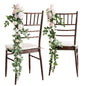 Ling's Moment 10pcs Wedding Chair Decorations Aisle Floral Swag Artificial Pew Flowers Hanging Garland Pink Blush & Cream For Ceremony Reception Church Rose Floral Faux Arrangement Party Outdoor Decor
