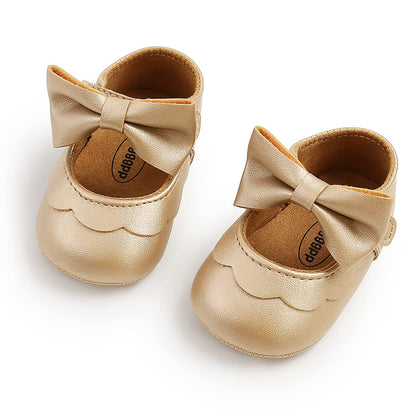 Baby Girls Mary Jane Flats with Bowknot Flowers Soft Newborn Infant First Walkers Crib Shoes Wedding Party Christmas Dress Shoes