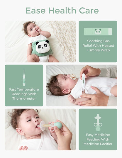 Momcozy Elite Baby Kit, Superior Baby Shower&Registry Essential Kit for Grooming & Health & Cleansing Care, Electric Nail File&Nasal Aspirator, Tummy Wrap, Thermometer, Bath Brush,Teether, Storage Bag