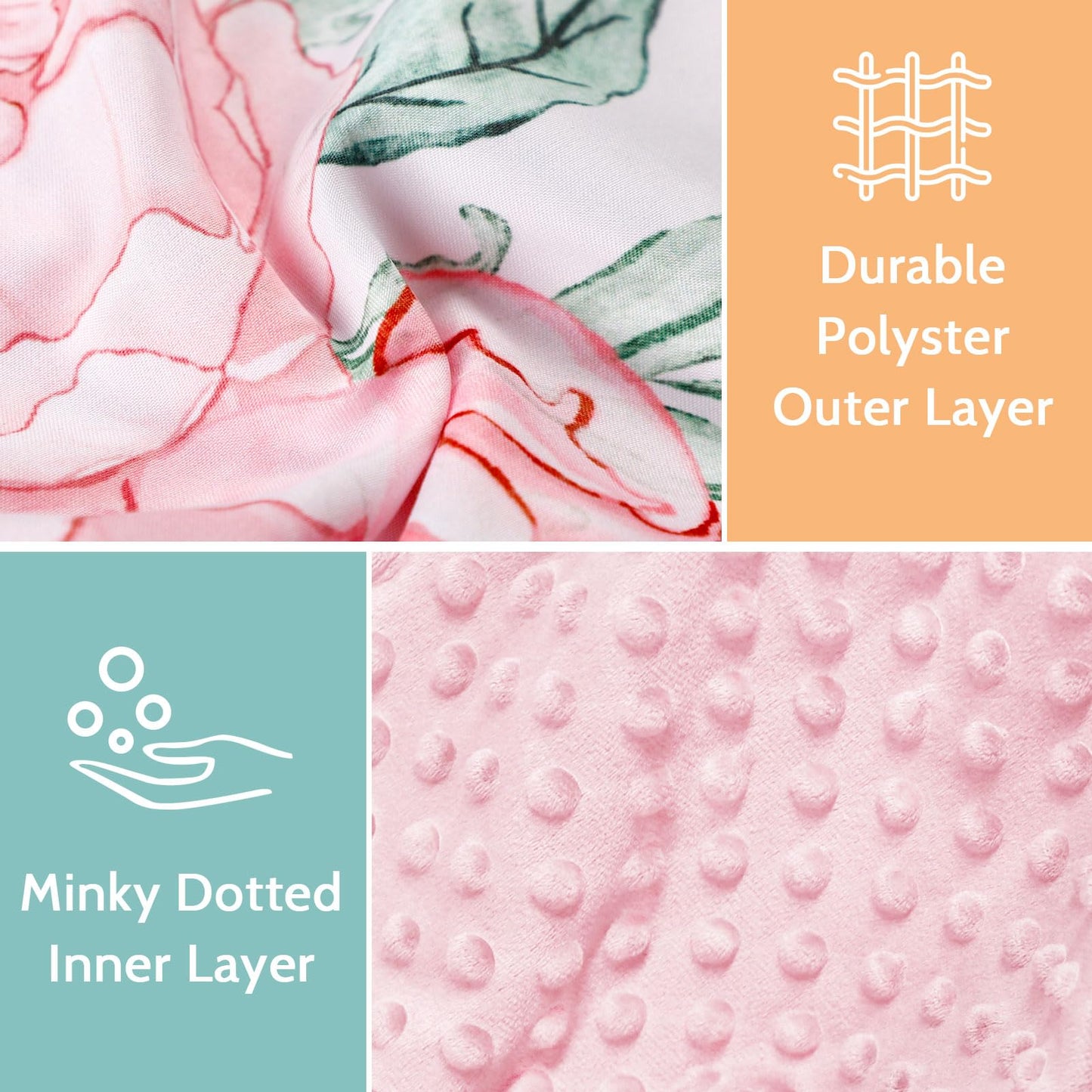 DILIMI Car Seat Cover Baby Girl, Minky Warm Winter Car Seat Covers for Babies, Peekaboo Opening Infant Car Seat Cover, Nursing Cover Carseat Canopy, Pink Flower