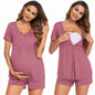 Ekouaer Women's Maternity Nursing Pajama Sets Short Sleeve Postpartum Pajamas Breastfeeding Pregnancy Clothes