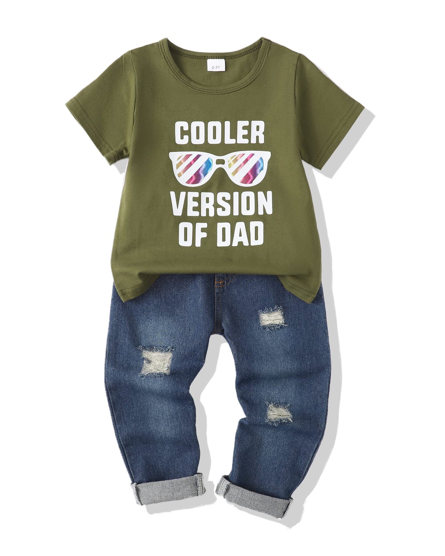 NZRVAWS Baby Boy Clothes Toddler Outfit Infant 6 12 18 24 Months2 3 4T Sweatsuit Ripped Jeans Fall Winter Clothing