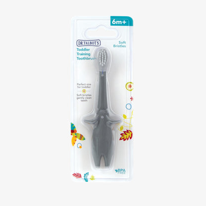 Dr. Talbot's Toddler Training Toothbrush and Natural Kids Toothpaste with Citroganix - 1.6 oz - Fluoride-Free Toothpaste and Toddler Toothbrush - 6+ Months - Alligator