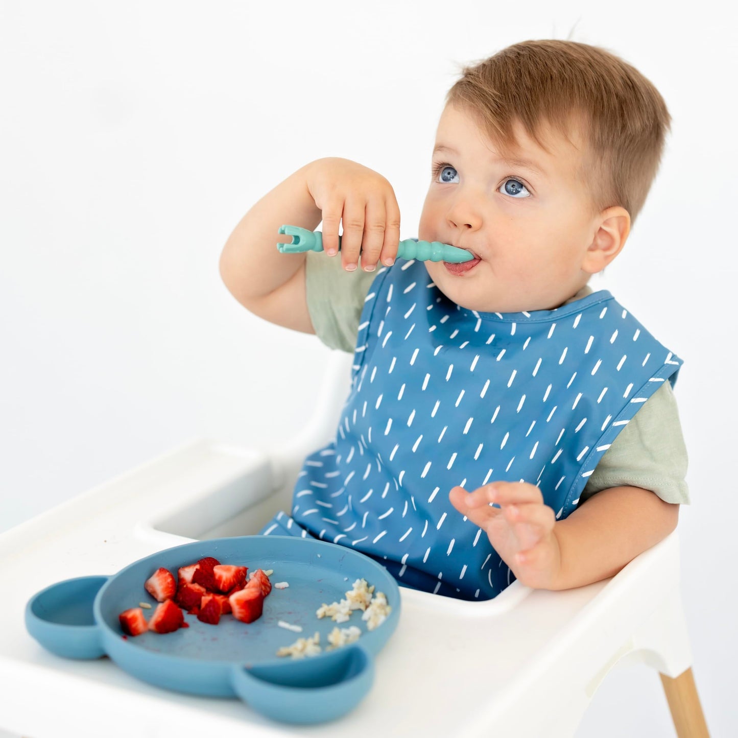 Ryan & Rose Ultimate Utensil Set of 3 Silicone Baby Spoons Silicone baby feeding set for baby led weaning, baby spoons self feeding 6 months, baby utensils, toddler utensils (Rose), Child