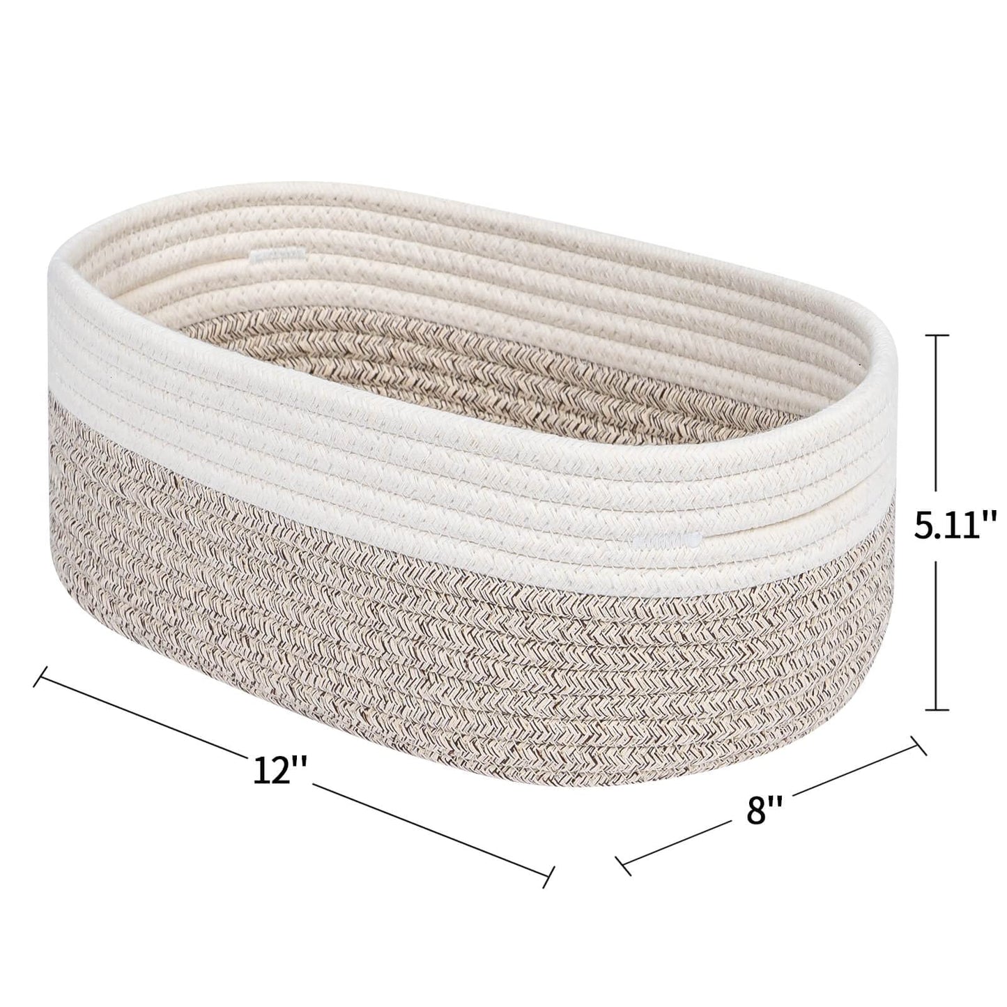 CubesLand Off White Small Storage Baskets for Shelves, Closet Organization Storage Bins Empty Gift Basket Baby Nursery Woven Baskets for Organizing, Rectangular Clothes Closet Shelves Baskets 3 Packs