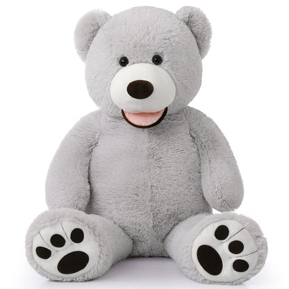 MorisMos Smile Giant Teddy Bear, 51inch Large Stuffed Bears with Big Footprints, Big Stuffed Animals Cuddly Plush Gifts for Girlfriends, Boyfriend, Dark Brown