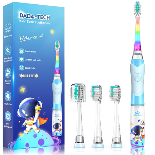 Kids Electric Toothbrush Toddler Toothbrush Age 2-4-8-12 Electric Toothbrush Kids with Timer Rainbow LED Light Up Vibrating Toothbrush Battery Operated Childrens Sonic Tooth Brush (Pink Unicorn)