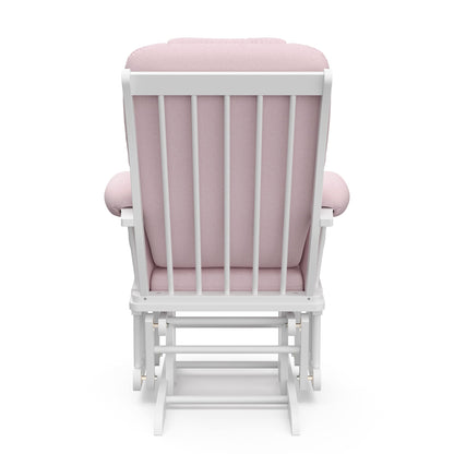 Storkcraft Tuscany Custom Glider and Ottoman with Free Lumbar Pillow (White/Slate Gray Swirl) - Cleanable Upholstered Comfort Rocking Nursery Chair with Ottoman