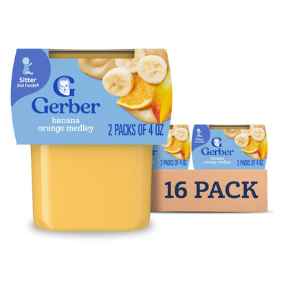 Gerber 2nd Foods Banana Blackberry Blueberry 4 Ounce Tubs, 2 Count (Pack of 8)