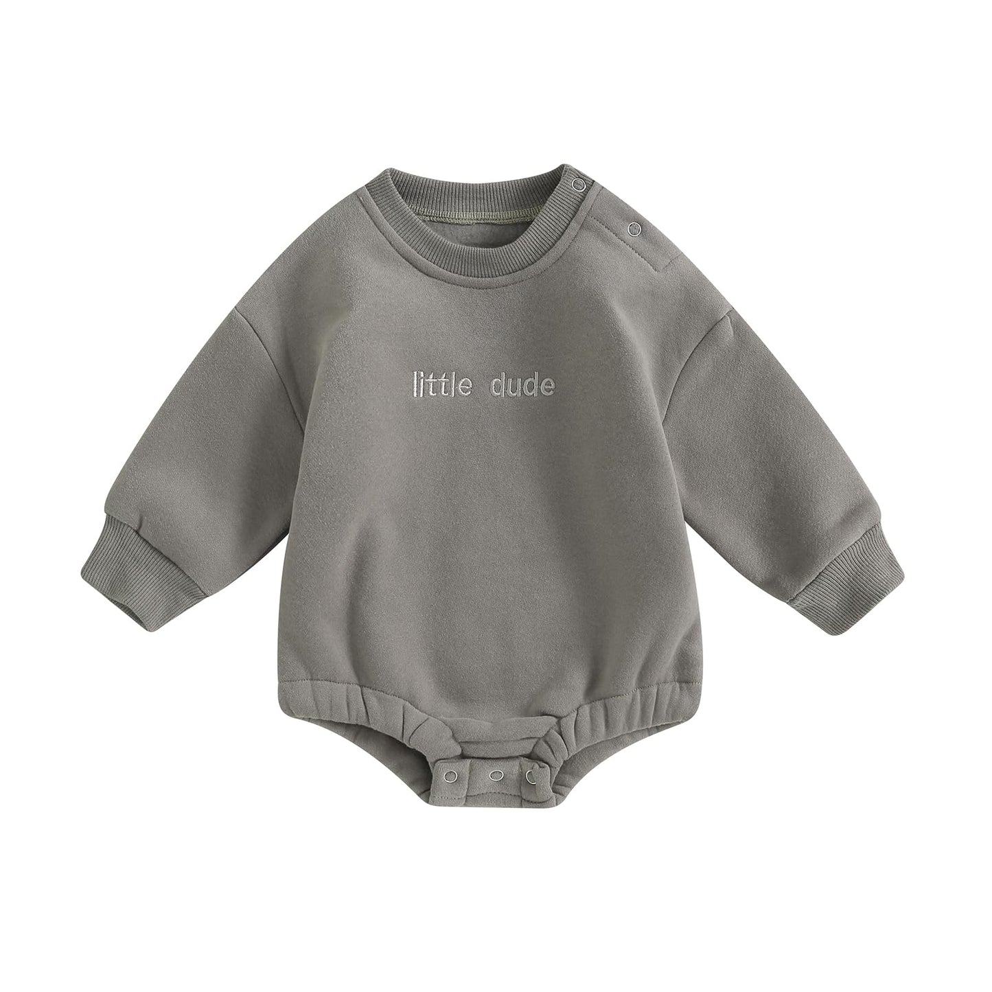 VISGOGO Newborn Infant Baby Boy Girls Oversized Romper Little Dude Sweater Onesie Coming Home Outfit Neutral Clothes
