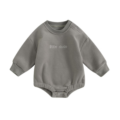 VISGOGO Newborn Infant Baby Boy Girls Oversized Romper Little Dude Sweater Onesie Coming Home Outfit Neutral Clothes